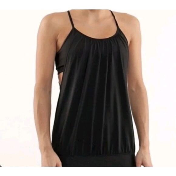 Lululemon Athletica 6 No Limits Racerback Tank 4 Black Stripe Black Tank - Picture 5 of 5